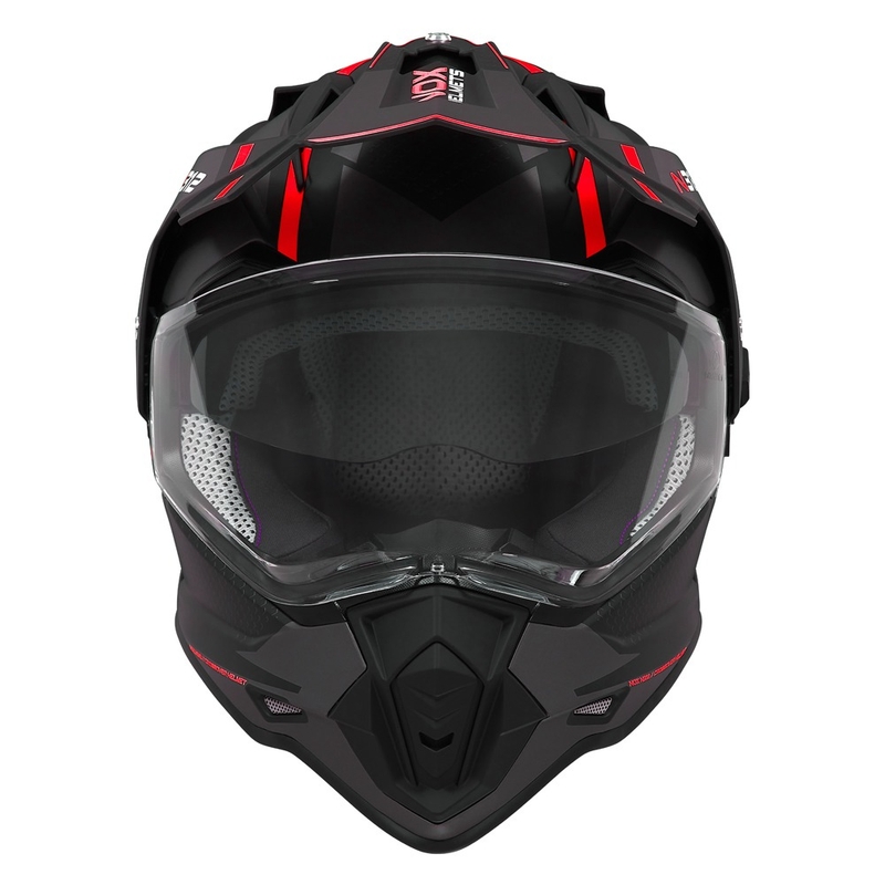Casco de enduro NOX N312 Drone negro mate-rojo