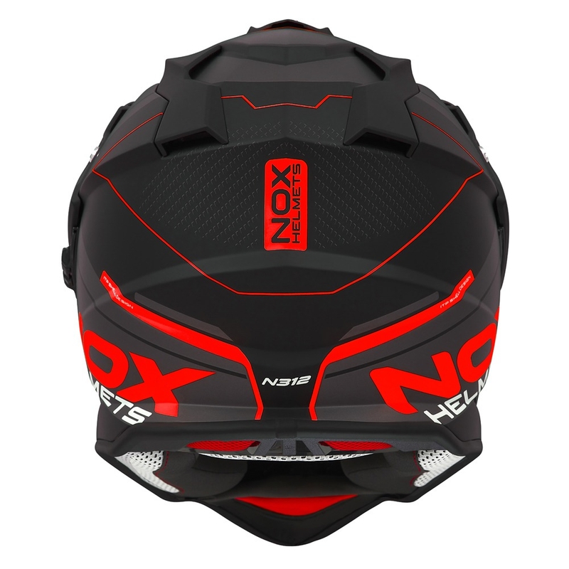Casco de enduro NOX N312 Drone negro mate-rojo