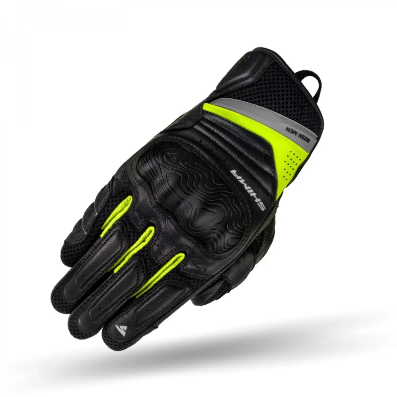 Guantes de moto Shima Rush negro-amarillo fluo
