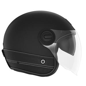 Casco de moto abierto NOX PREMIUM Heritage cuero negro