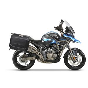 Kompletní sada bočních černých hliníkových kufrů SHAD TERRA BLACK 36L/36L , včetně montážní sady SHAD Zontes ZT310-T/ T2-310
