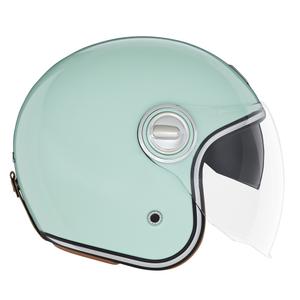 Casco de moto abierto NOX PREMIUM Heritage verde pastel