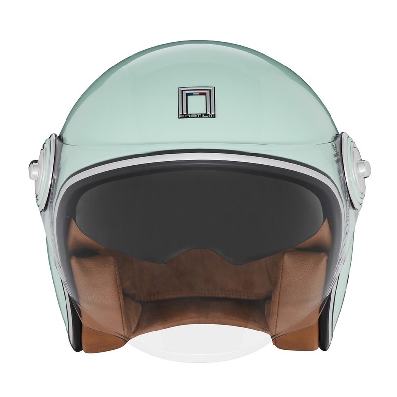 Casco de moto abierto NOX PREMIUM Heritage verde pastel