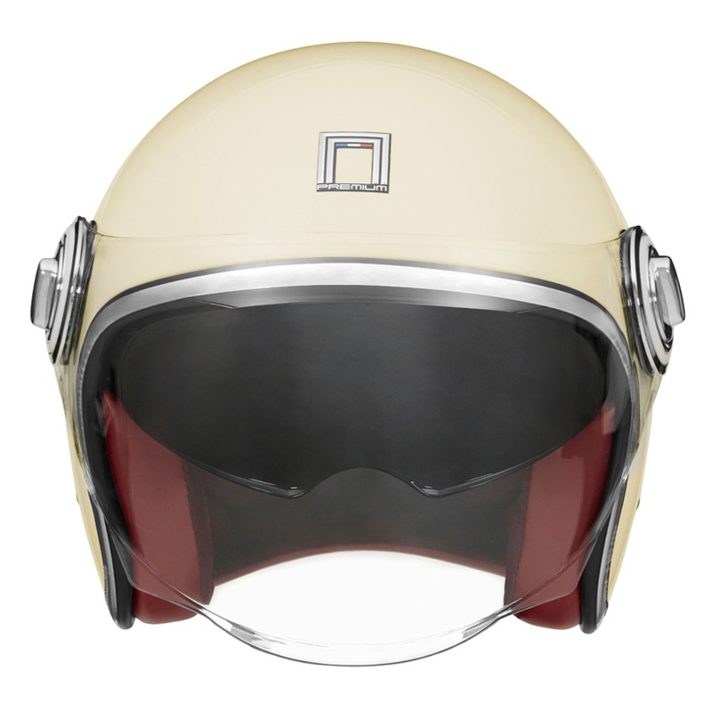 Casco de moto abierto NOX PREMIUM Heritage crema blanco