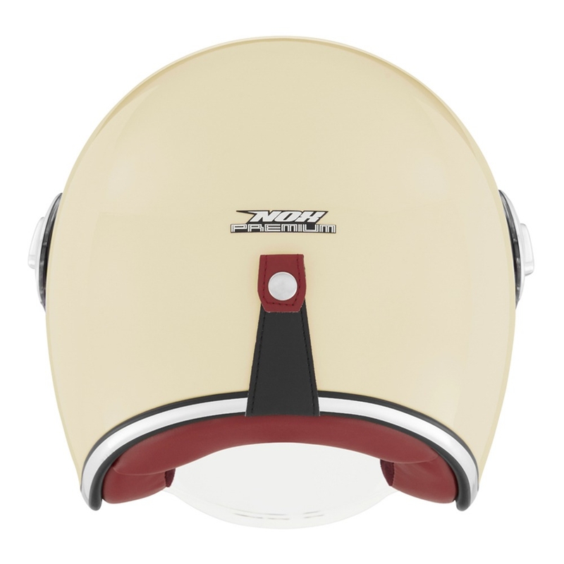 Casco de moto abierto NOX PREMIUM Heritage crema blanco