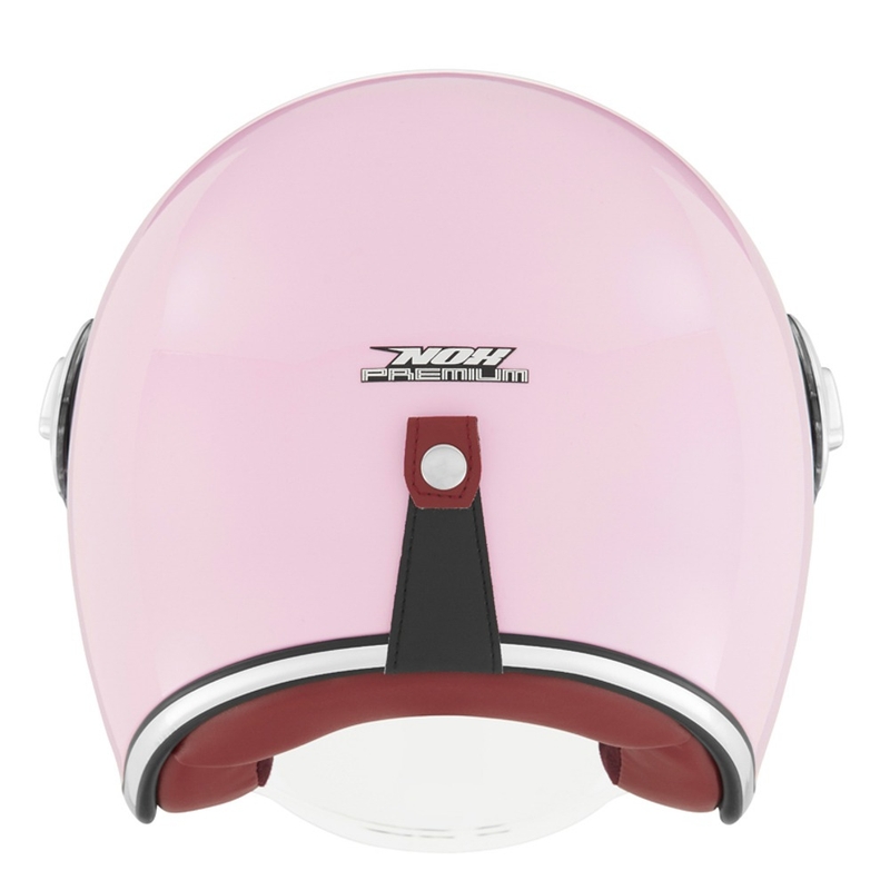 Casco de moto abierto NOX PREMIUM Heritage rosa pastel