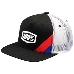 Gorra 100% Cornerstone Trucker negra y blanca