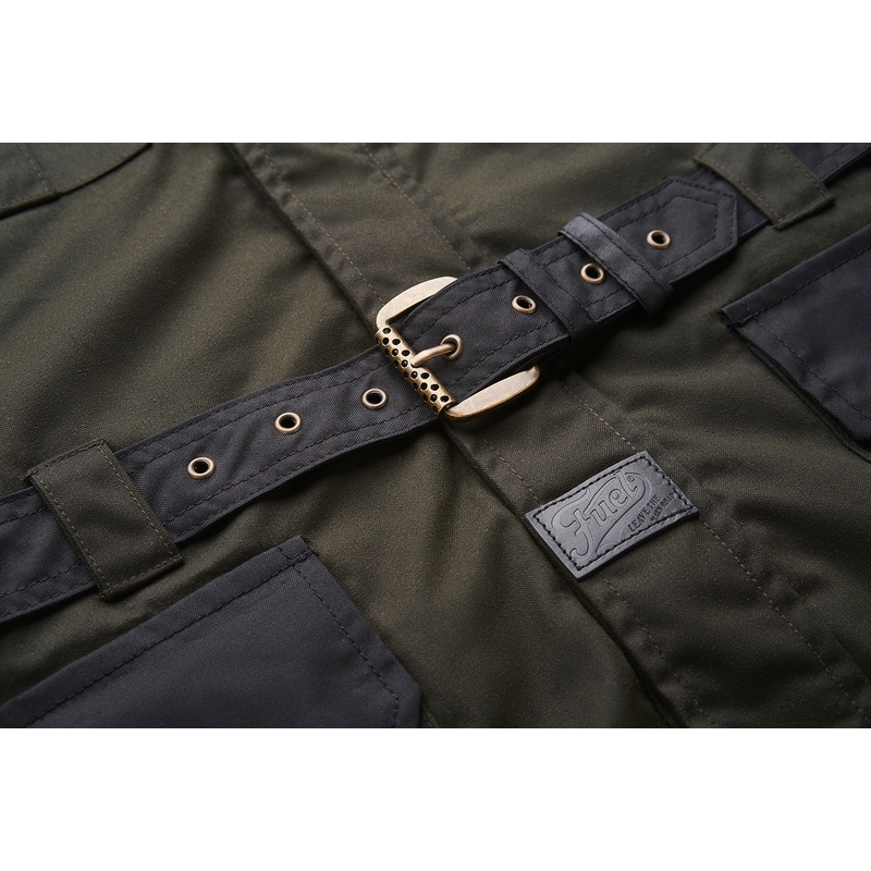 Chaqueta de moto Fuel Bunker verde-negro