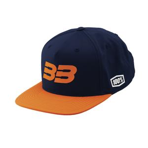 Gorra 100% BB33 Snapback azul-naranja