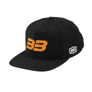 Gorra 100% BB33 Snapback negro-naranja
