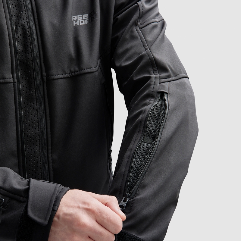 Chaqueta de moto Softshell Rebelhorn Slash Negra