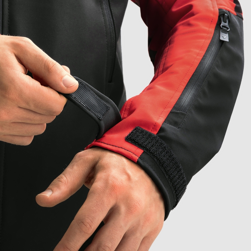 Chaqueta de moto softshell negra y roja Rebelhorn Slash