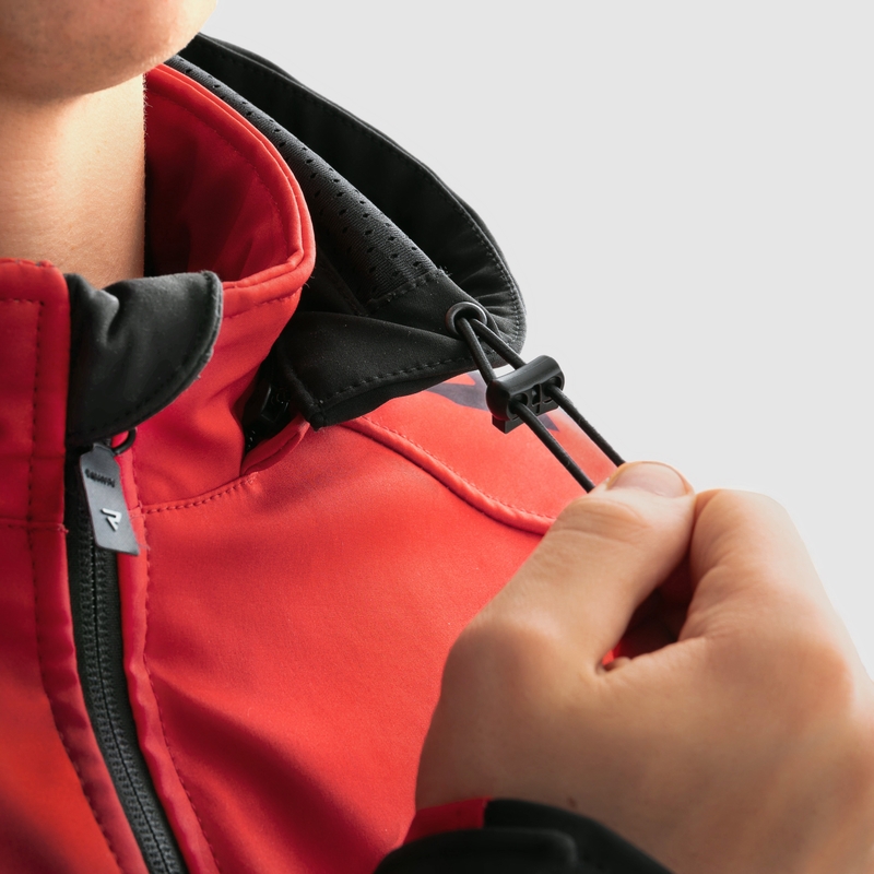 Chaqueta de moto softshell negra y roja Rebelhorn Slash