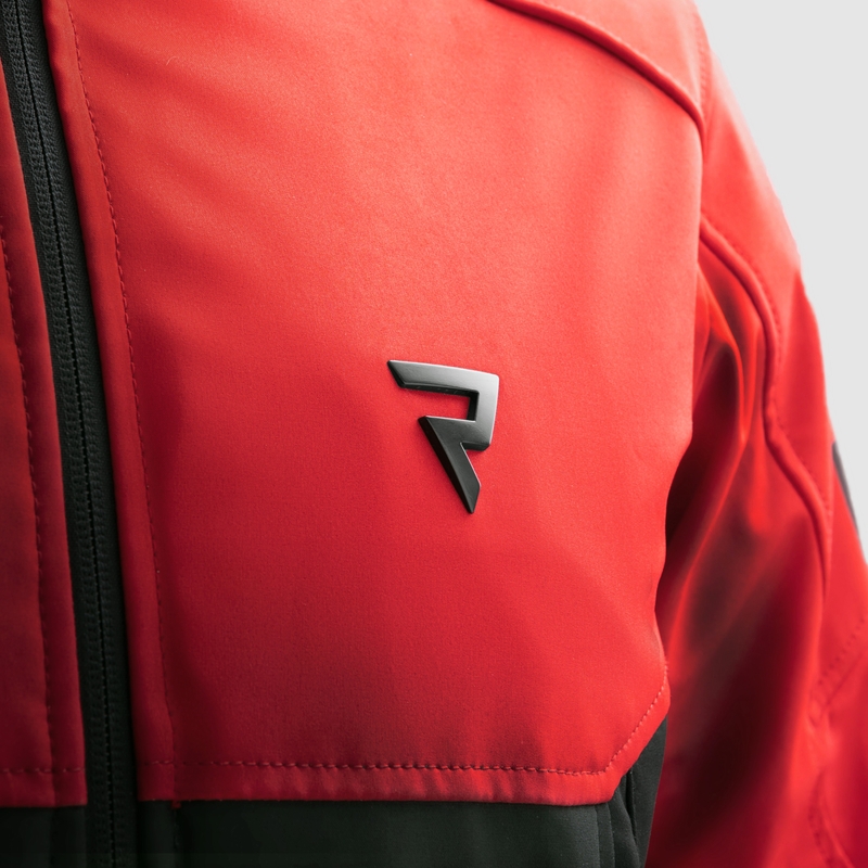 Chaqueta de moto softshell negra y roja Rebelhorn Slash