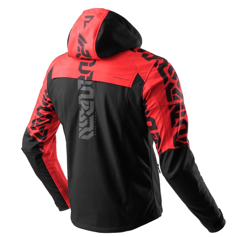 Chaqueta de moto softshell negra y roja Rebelhorn Slash