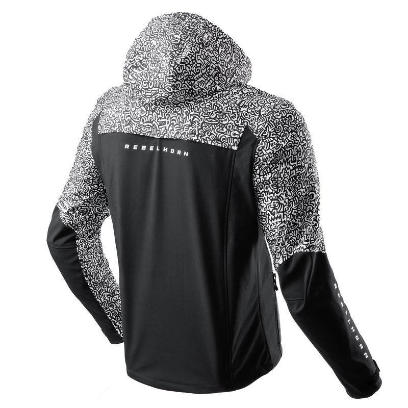 Chaqueta Softshell Rebelhorn Slash Noriaki blanco y negro