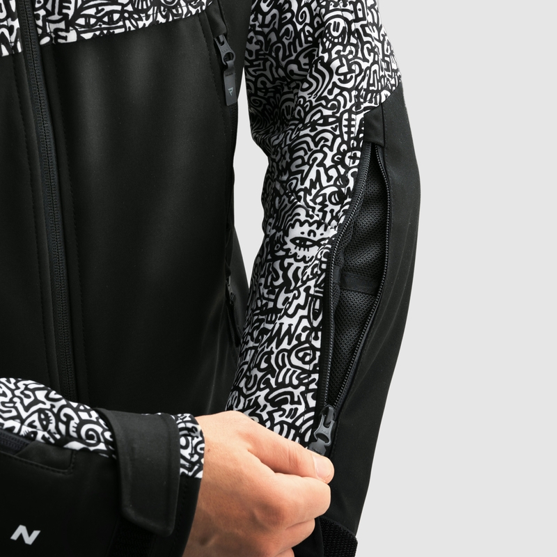 Chaqueta Softshell Rebelhorn Slash Noriaki blanco y negro