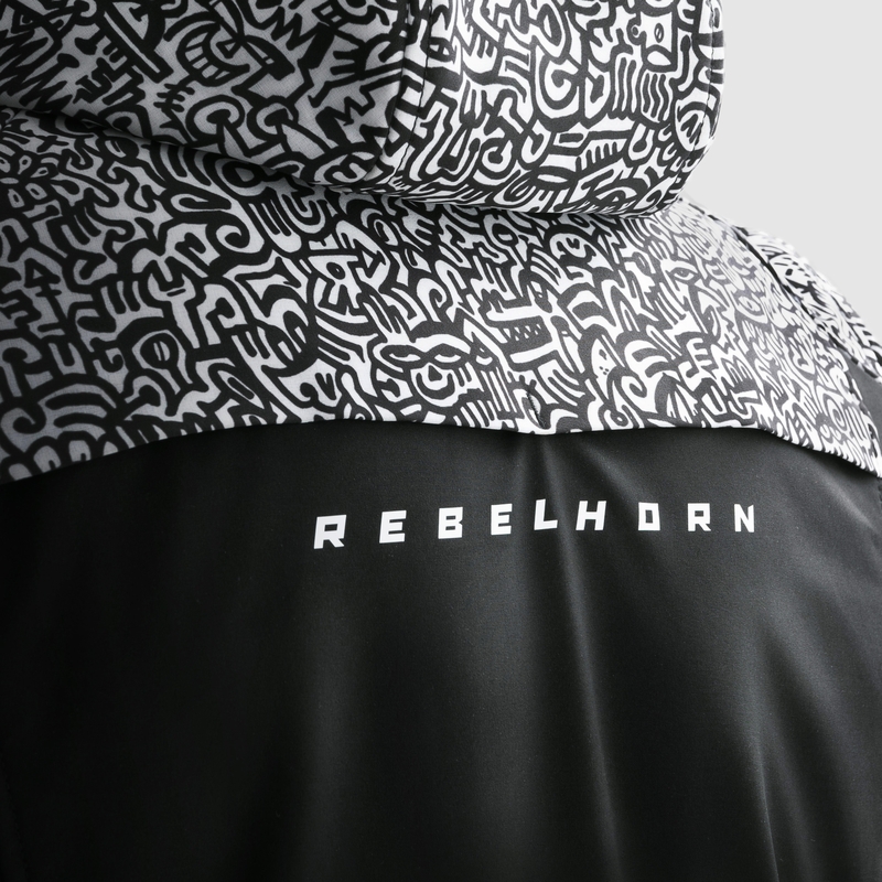Chaqueta Softshell Rebelhorn Slash Noriaki blanco y negro