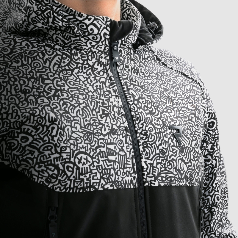 Chaqueta Softshell Rebelhorn Slash Noriaki blanco y negro