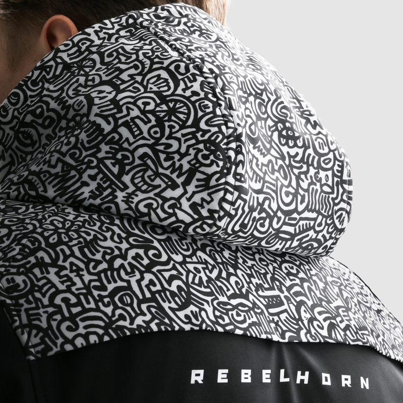 Chaqueta Softshell Rebelhorn Slash Noriaki blanco y negro