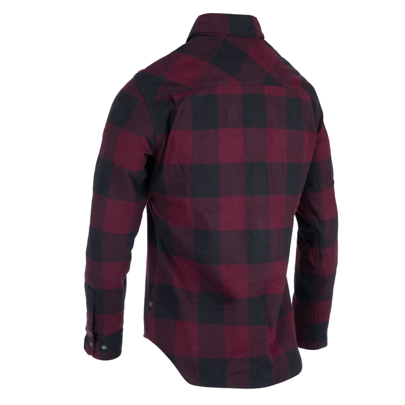 Camisa de moto Oxford Kickback 2.0 para mujer, roja y negra