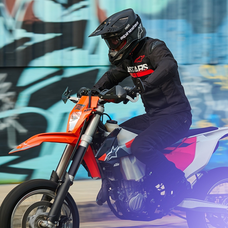 Chaqueta de moto Alpinestars SMX Air negro-rojo fluo