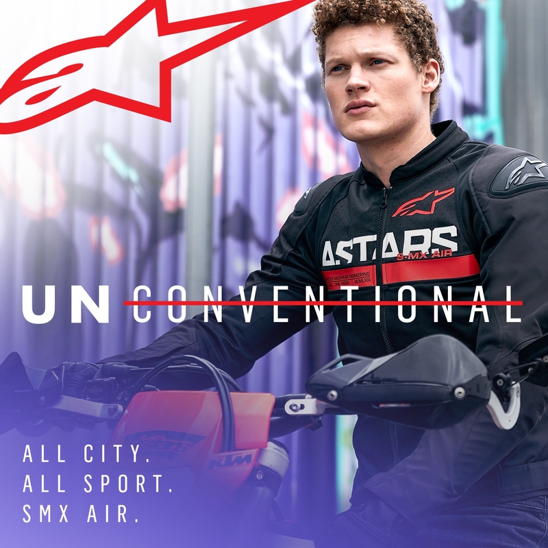 Chaqueta de moto Alpinestars SMX Air negro-rojo fluo