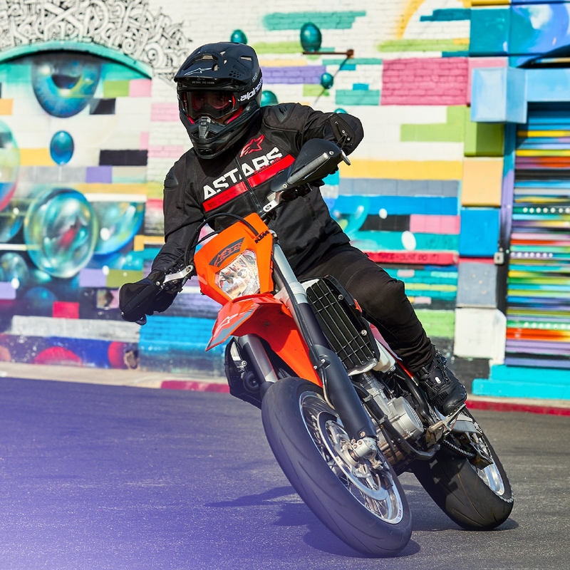 Chaqueta de moto Alpinestars SMX Air negro-rojo fluo
