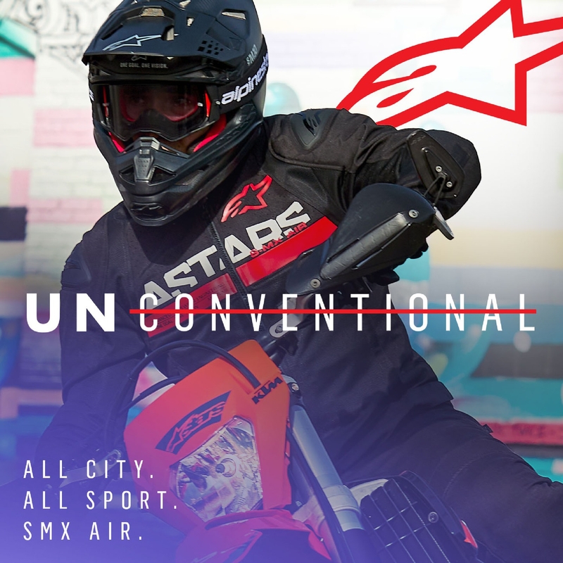 Chaqueta de moto Alpinestars SMX Air negro-rojo fluo