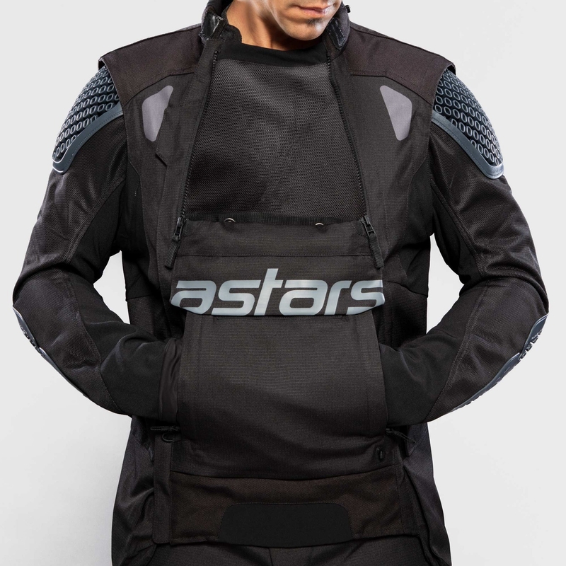Chaqueta de moto Alpinestars Halo Drystar Azul oscuro-caqui-naranja-negro