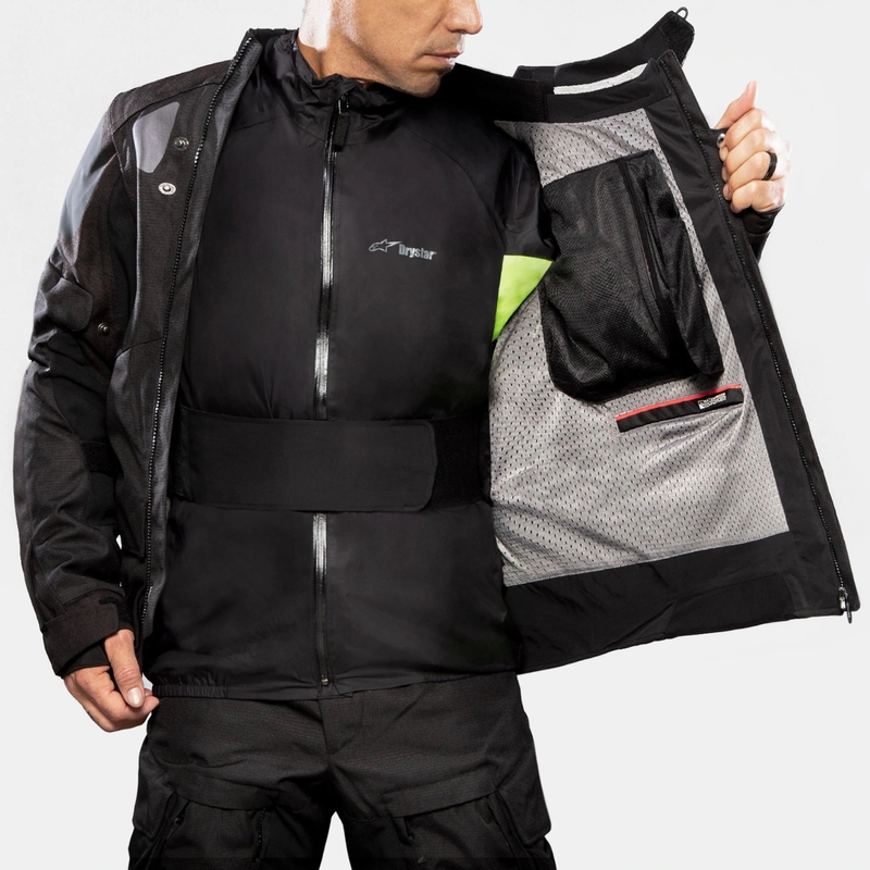 Chaqueta de moto Alpinestars Halo Drystar Azul oscuro-caqui-naranja-negro