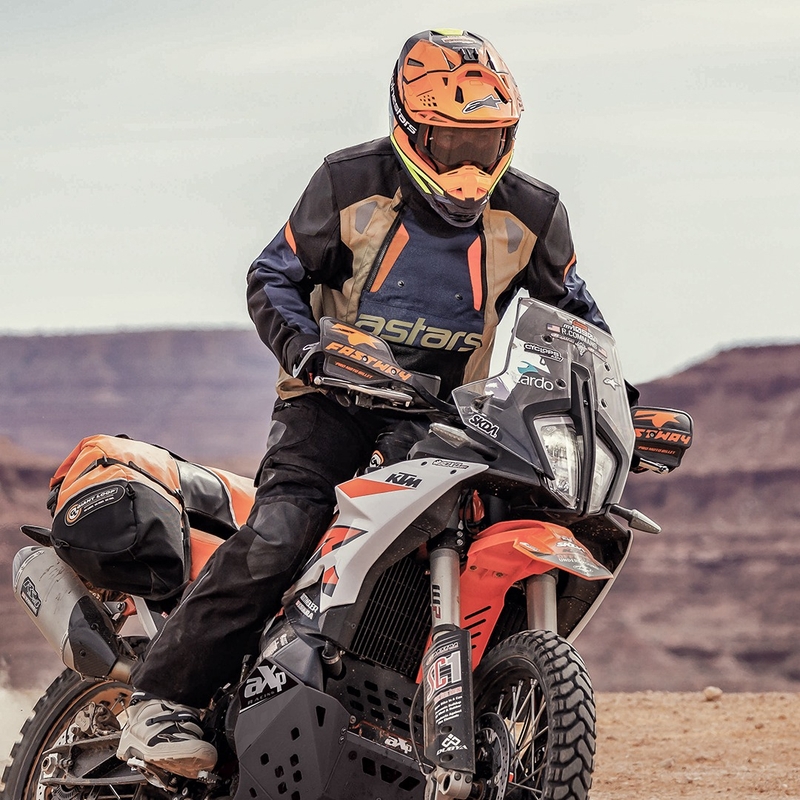 Chaqueta de moto Alpinestars Halo Drystar Azul oscuro-caqui-naranja-negro