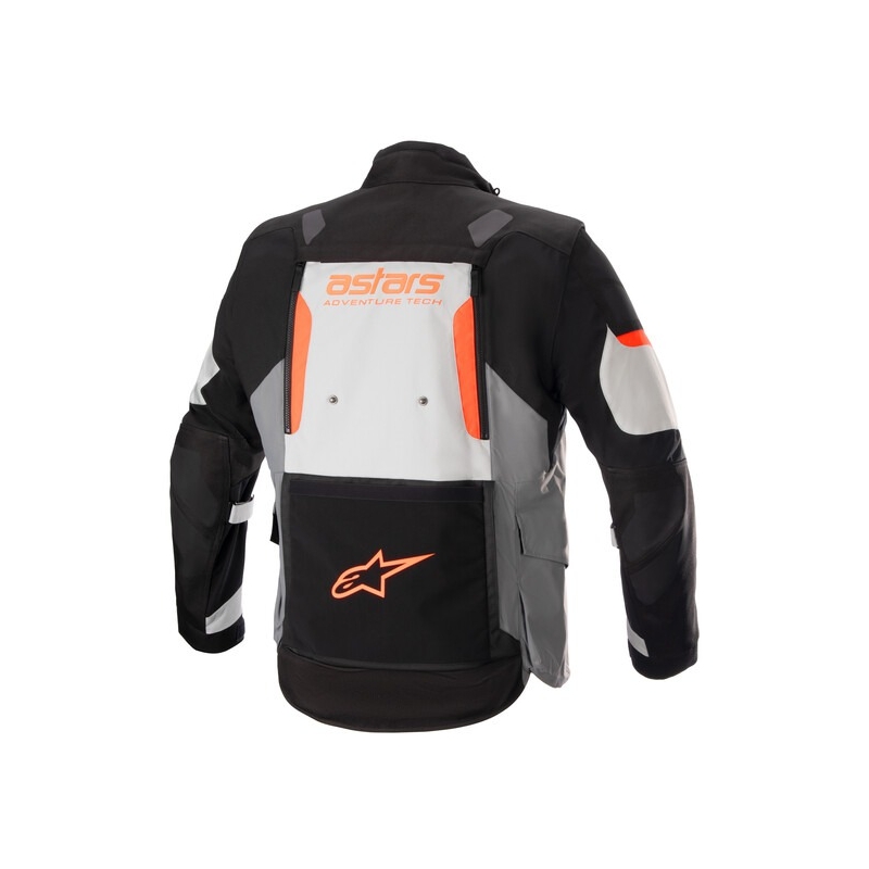 Chaqueta de moto Alpinestars Halo Drystar gris claro-gris oscuro-negro-rojo fluo