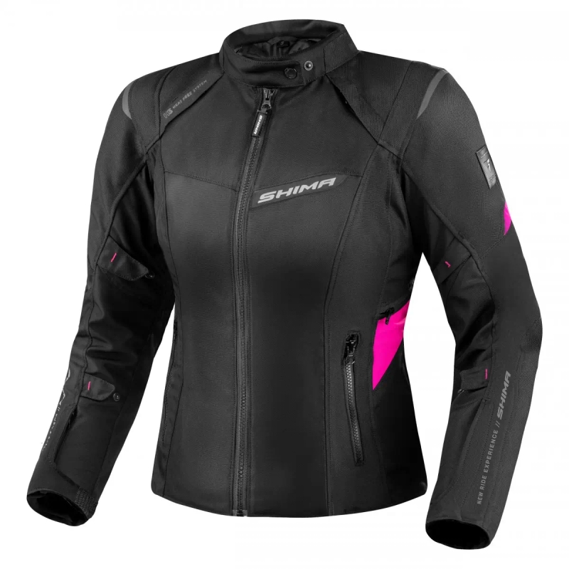 Chaqueta de moto para mujer Shima Rush 2.0 Negra y Rosa