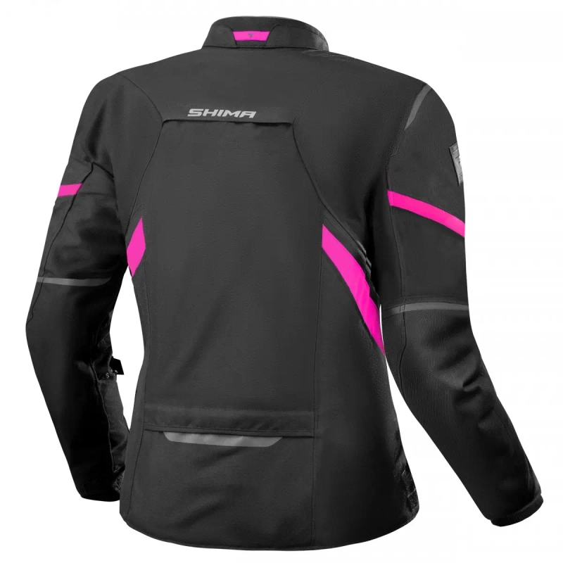 Chaqueta de moto para mujer Shima Rush 2.0 Negra y Rosa