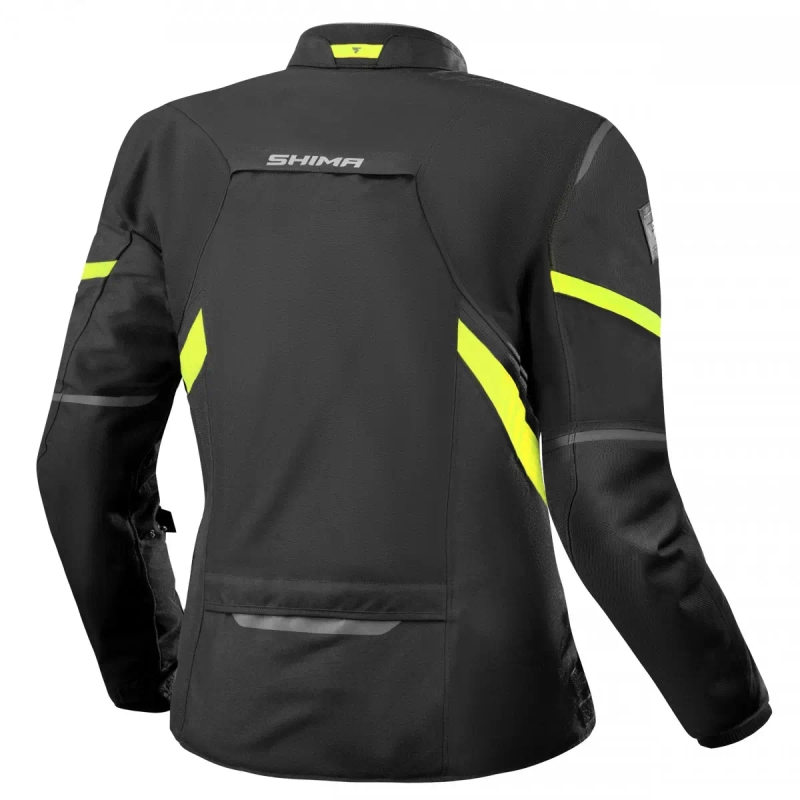 Chaqueta de moto para mujer Shima Rush 2.0 negro-amarillo fluo