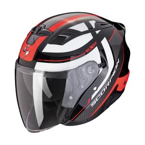 Casco de moto abierto SCORPION EXO-230 PUL negro-rojo
