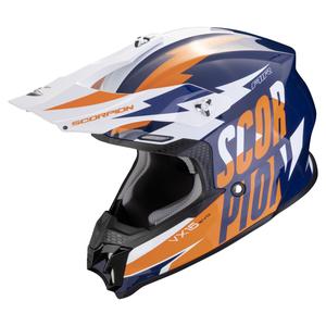 Casco de motocross Scorpion VX-16 EVO AIR Slanter azul-naranja