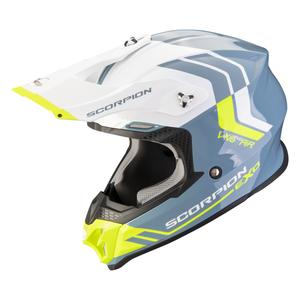 Casco de motocross Scorpion VX-16 EVO AIR Fusion azul-amarillo fluo