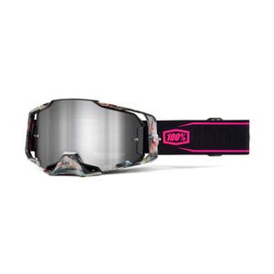 Gafas motocross 100% - USA ARMEGA Sarcelle silver plexi