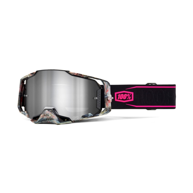 Gafas motocross 100% - USA ARMEGA Sarcelle silver plexi