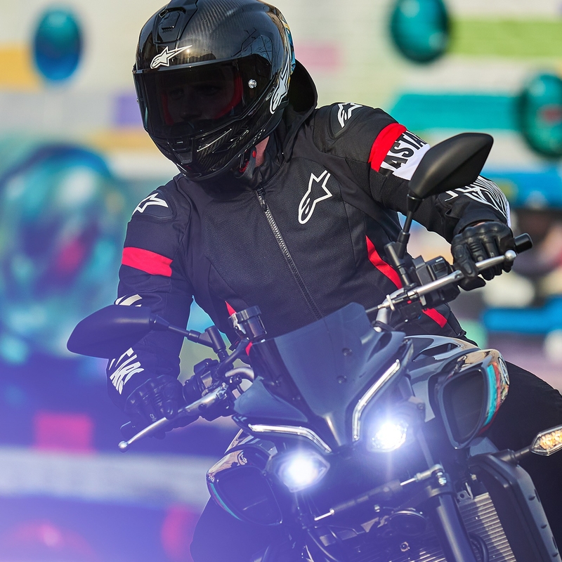 Chaqueta de moto impermeable Alpinestars Zaca Air negra-blanca-roja fluo