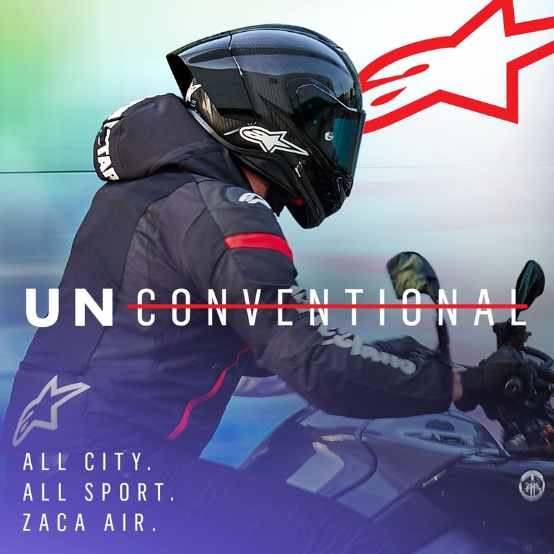 Chaqueta de moto impermeable Alpinestars Zaca Air negra-blanca-roja fluo