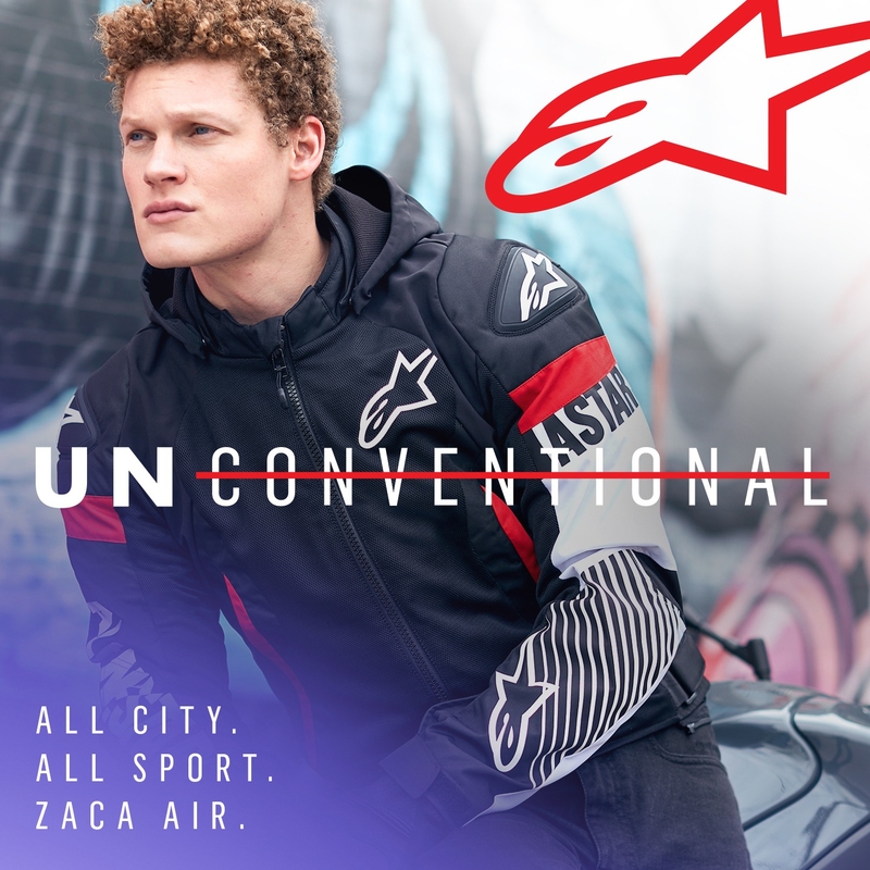 Chaqueta de moto impermeable Alpinestars Zaca Air negra-blanca-roja fluo