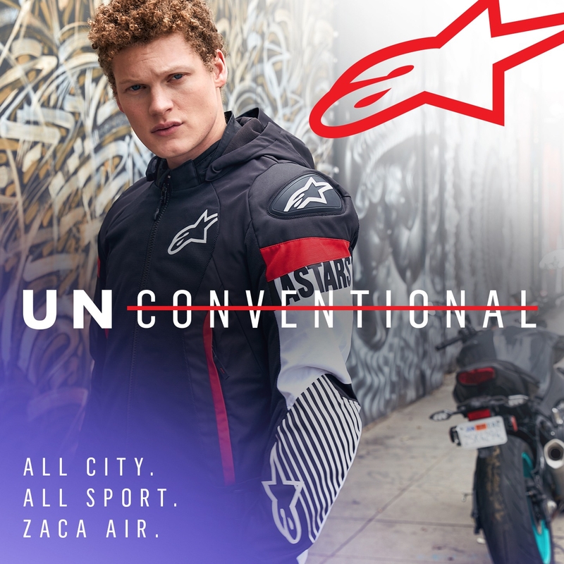 Chaqueta de moto impermeable Alpinestars Zaca Air negra-blanca-roja fluo