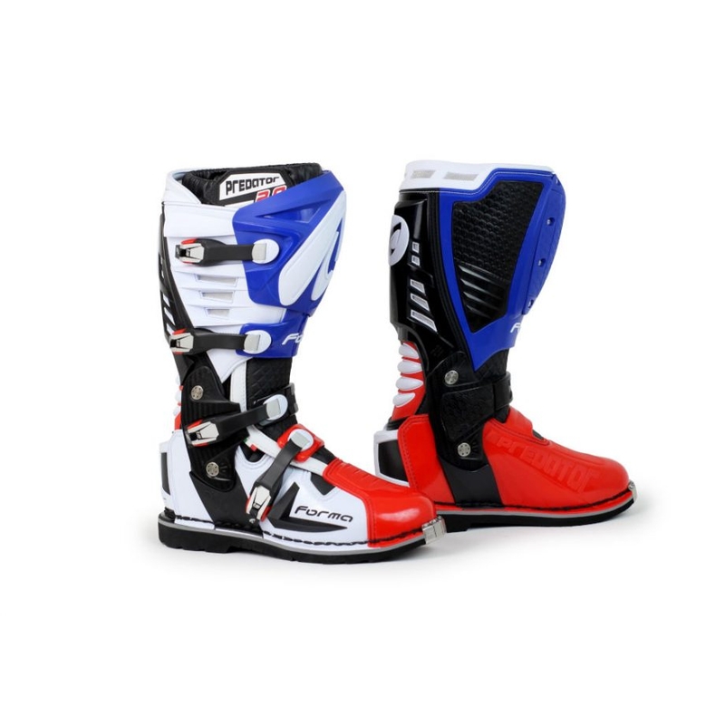 Botas de moto Forma Predator 2.0 blanco-azul-rojo