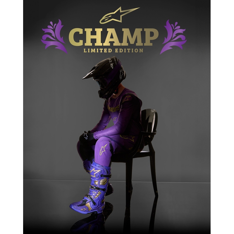 Botas de moto Alpinestars Tech 10 Limited Edition Champ Purple and Gold