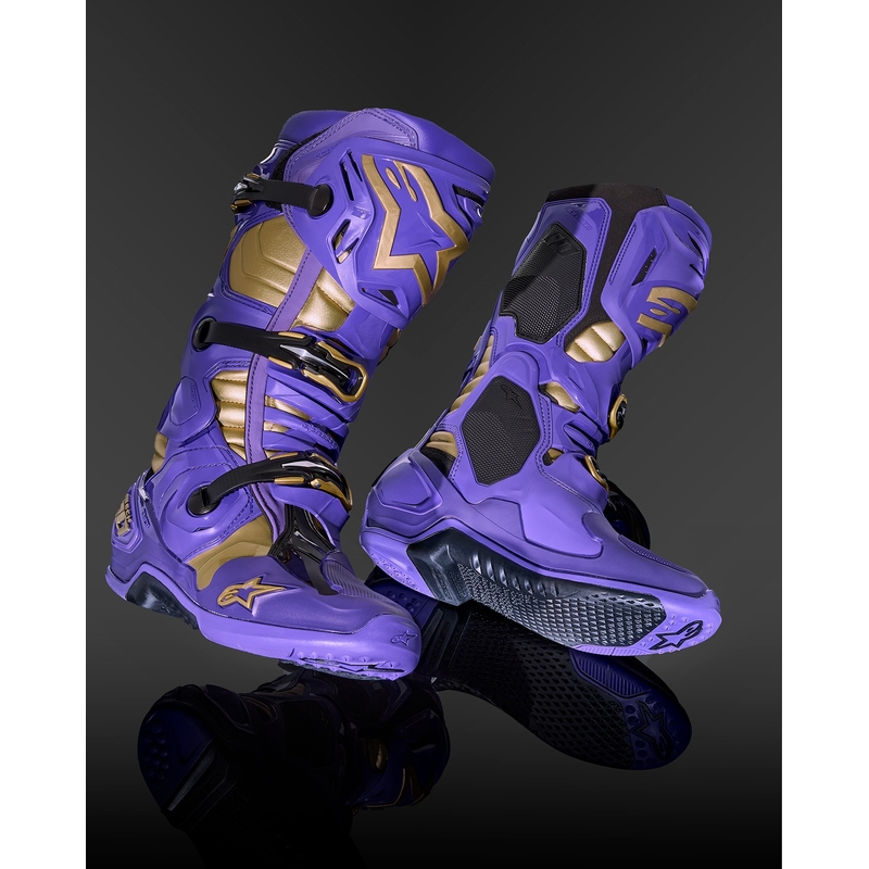Botas de moto Alpinestars Tech 10 Limited Edition Champ Purple and Gold