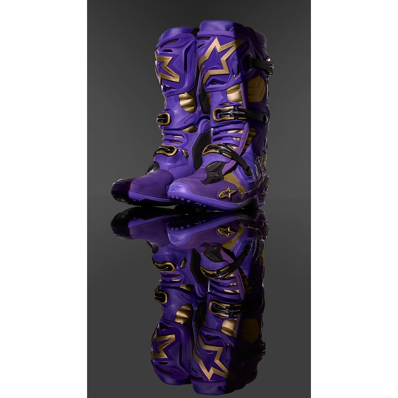 Botas de moto Alpinestars Tech 10 Limited Edition Champ Purple and Gold