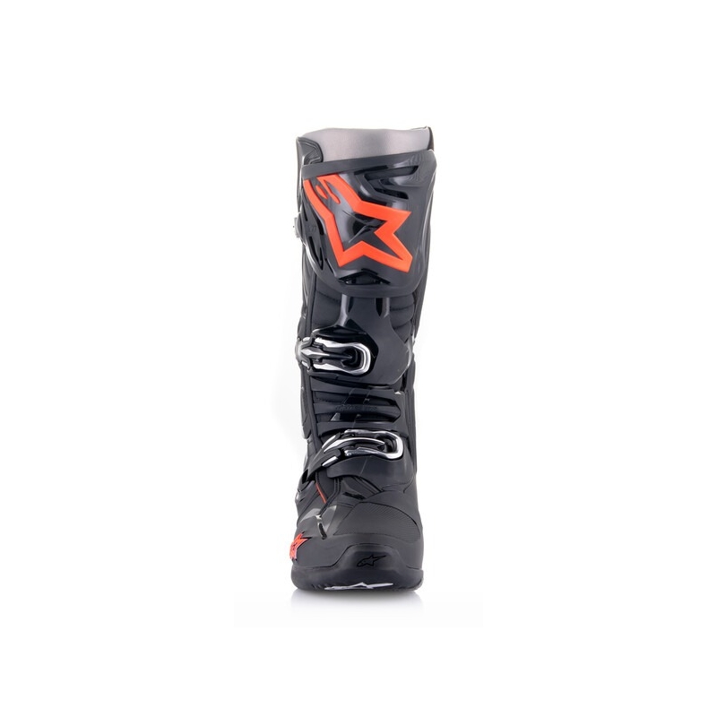 Botas de moto Alpinestars Tech 10 negro-rojo fluo-gris